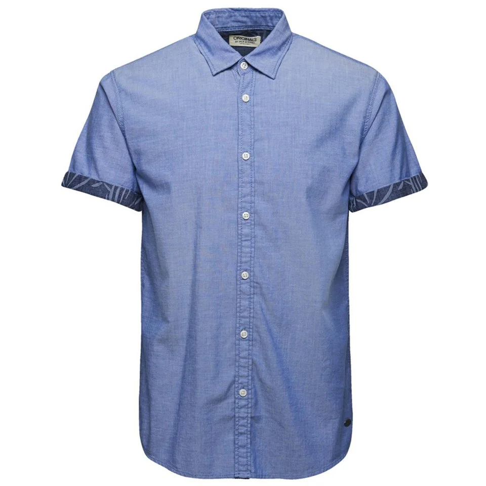 Jack & Jones Men's Originals Box Short Sleeve Shirt - Surf the Web - S - Bleu Image 1