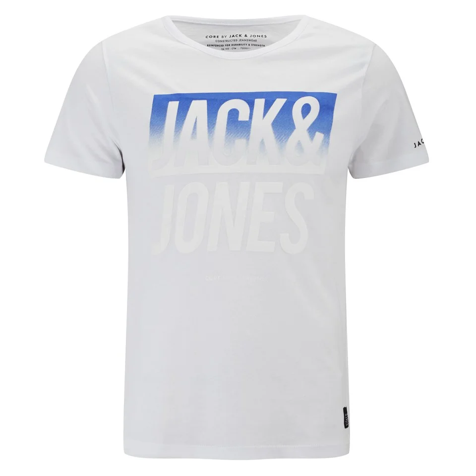 Jack & Jones Men's Core Up Short Sleeve Crew Neck T-Shirt - White - S - Blanc Image 1