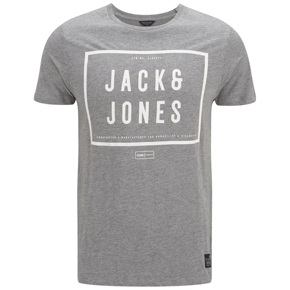 Jack & Jones Men's Core Fresh T-Shirt - Light Grey Melange - S - Gris Image 1