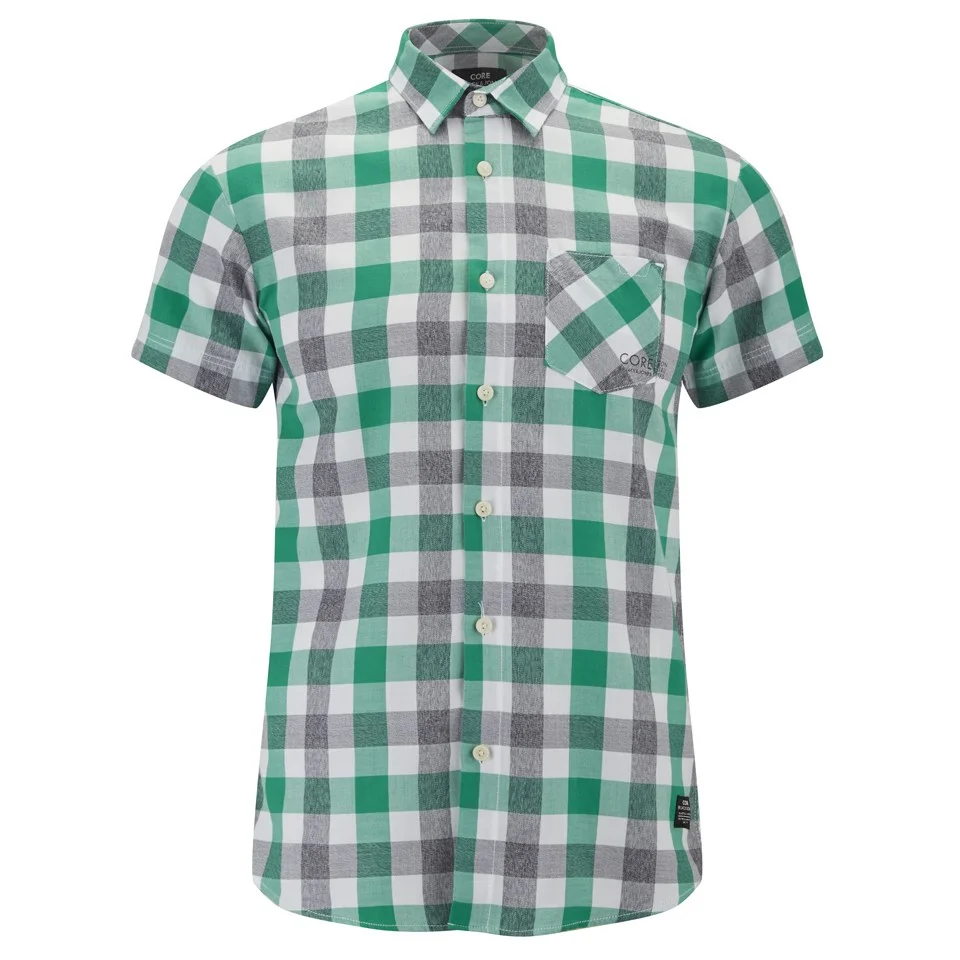 Jack & Jones Letter One Carreaux Chemise à Manches Courtes - Pepper Green - S - Vert Citron Image 1