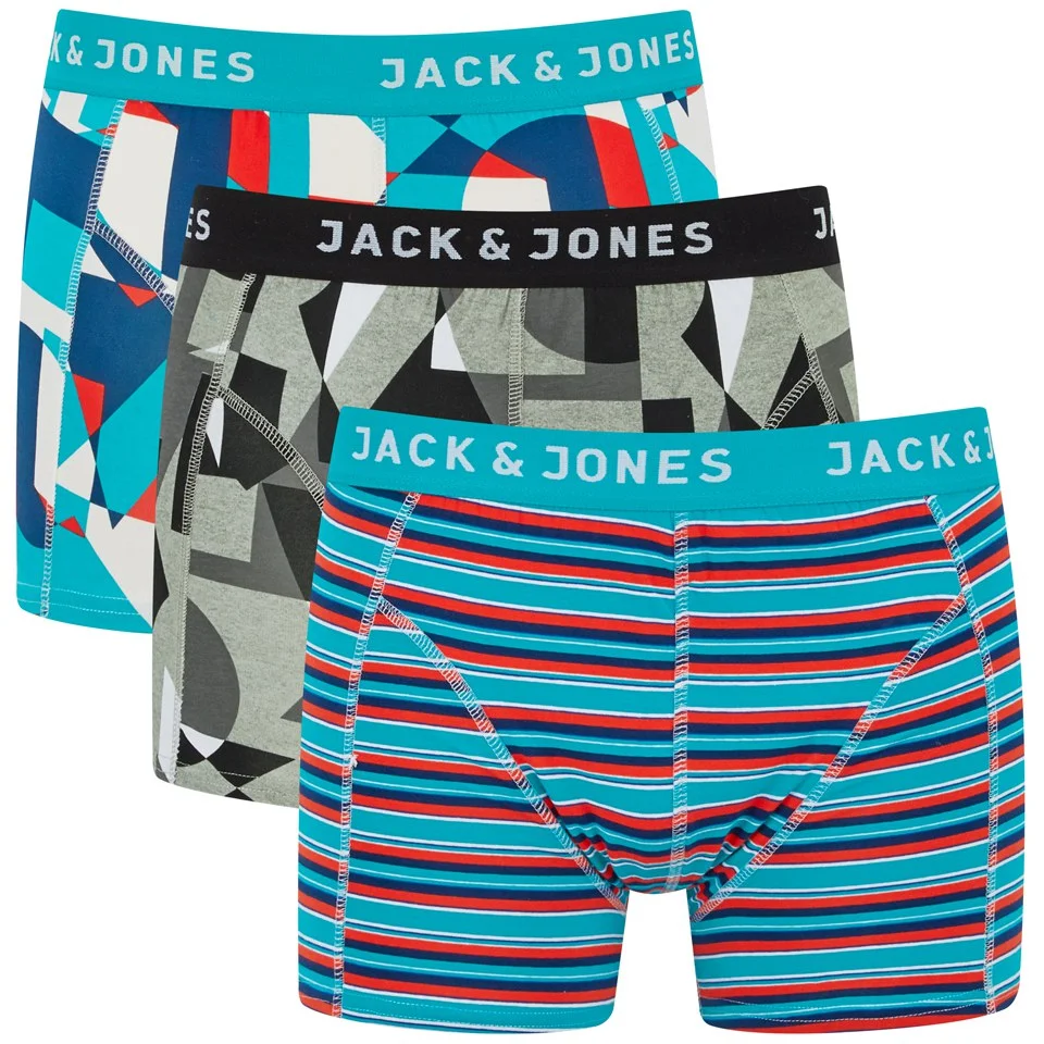Jack & Jones Men's Cartoon Regular 3-Pack Boxers - White - S - Blanc Image 1