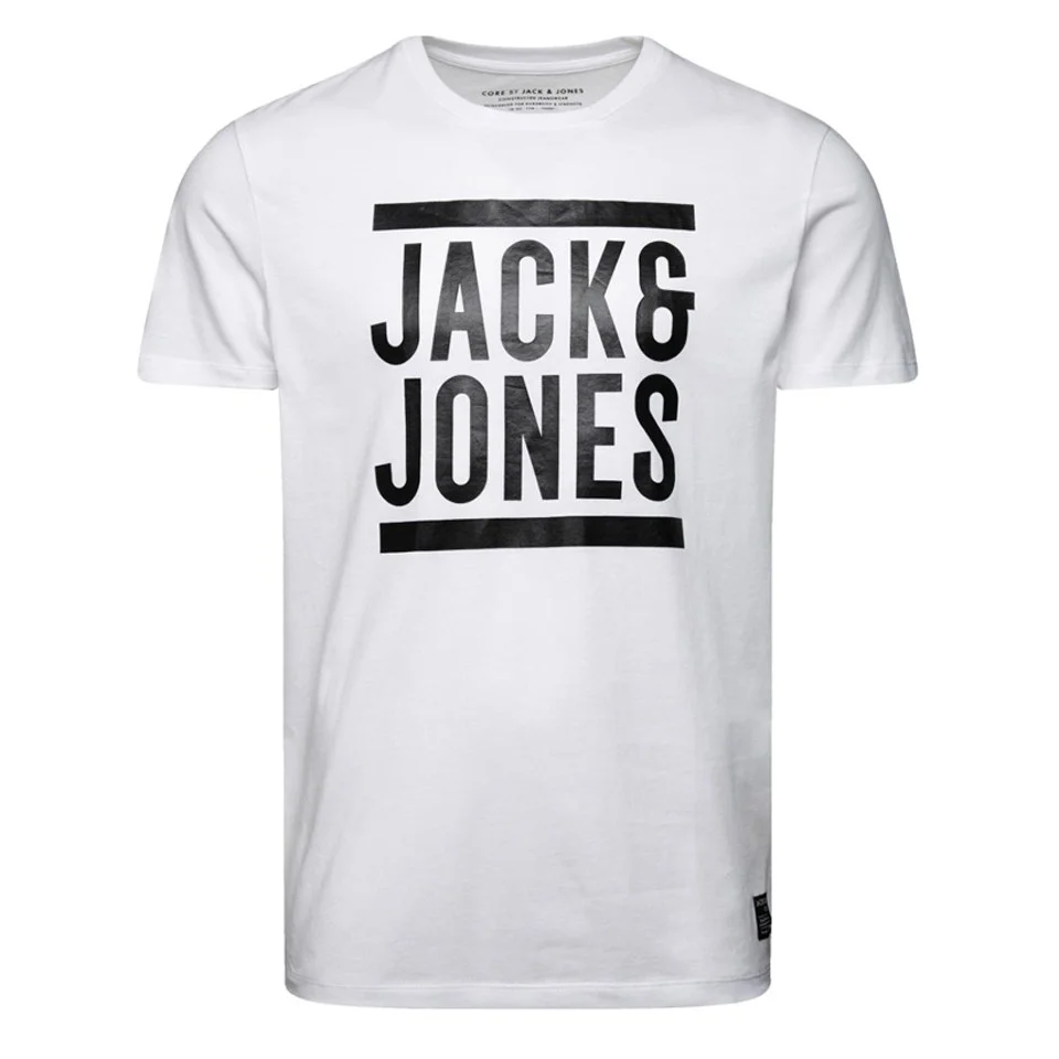 Jack & Jones Men's Core Fly T-Shirt - White and Black - S - Blanc Image 1