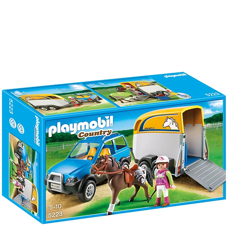 Playmobil -Voiture avec remorque et cheval (5223) Image 1