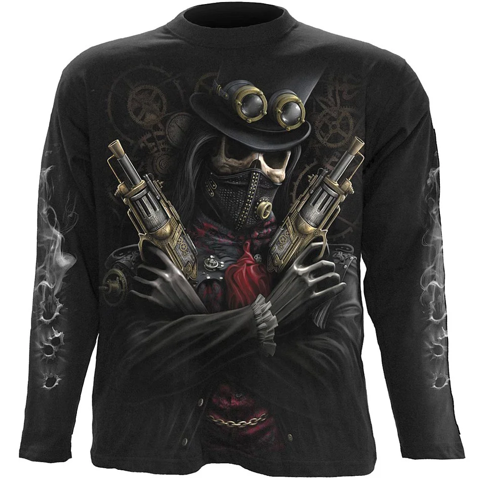 T-Shirt Homme Manches Longues STEAM PUNK BANDIT Spiral - Noir - M - Noir Image 1