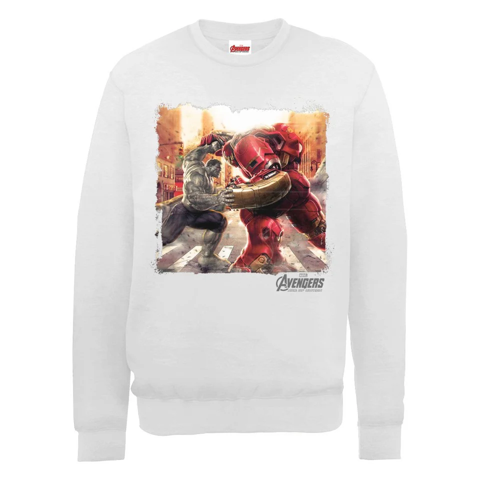 Marvel Avengers Age of Ultron Hulk vs. Hulkbuster Scene Sweatshirt - Ash Grey - S - Gris Image 1