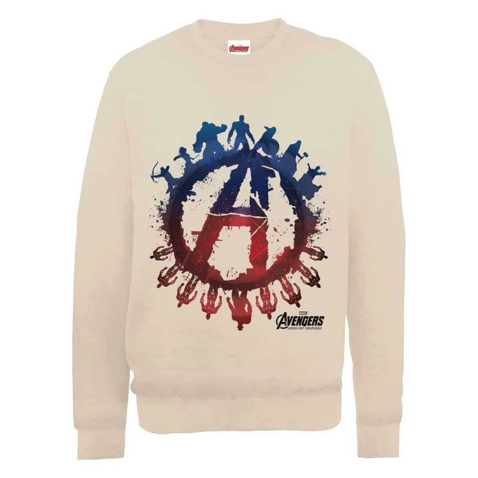 Marvel Avengers Age of Ultron Team Silhouette Logo Sweatshirt - Beige - S - Beige Image 1