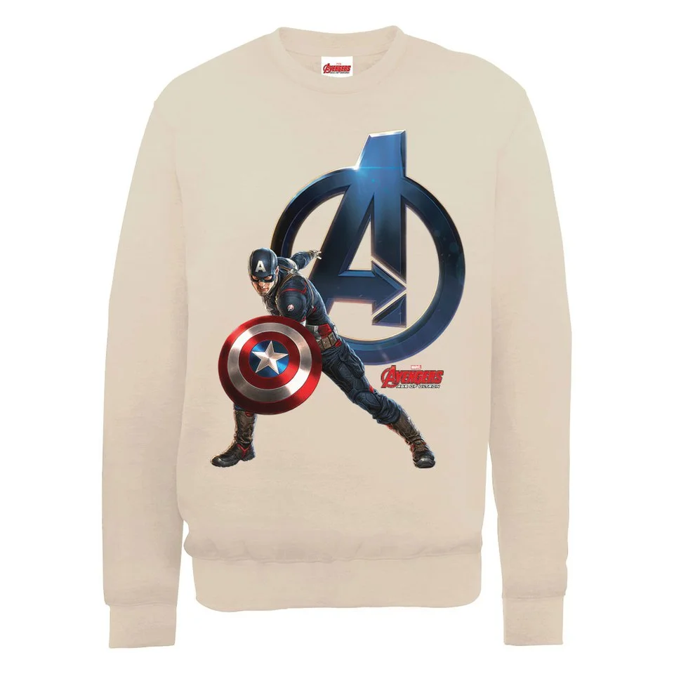 Marvel Avengers Age of Ultron Captain America Sweatshirt - Beige - S - Beige Image 1
