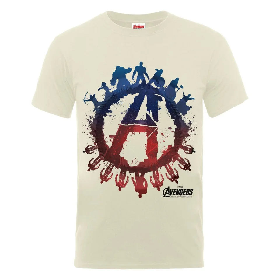 Marvel Avengers Men's Age of Ultron Team Silhouette Logo T-Shirt - Nude - S - Nude Image 1
