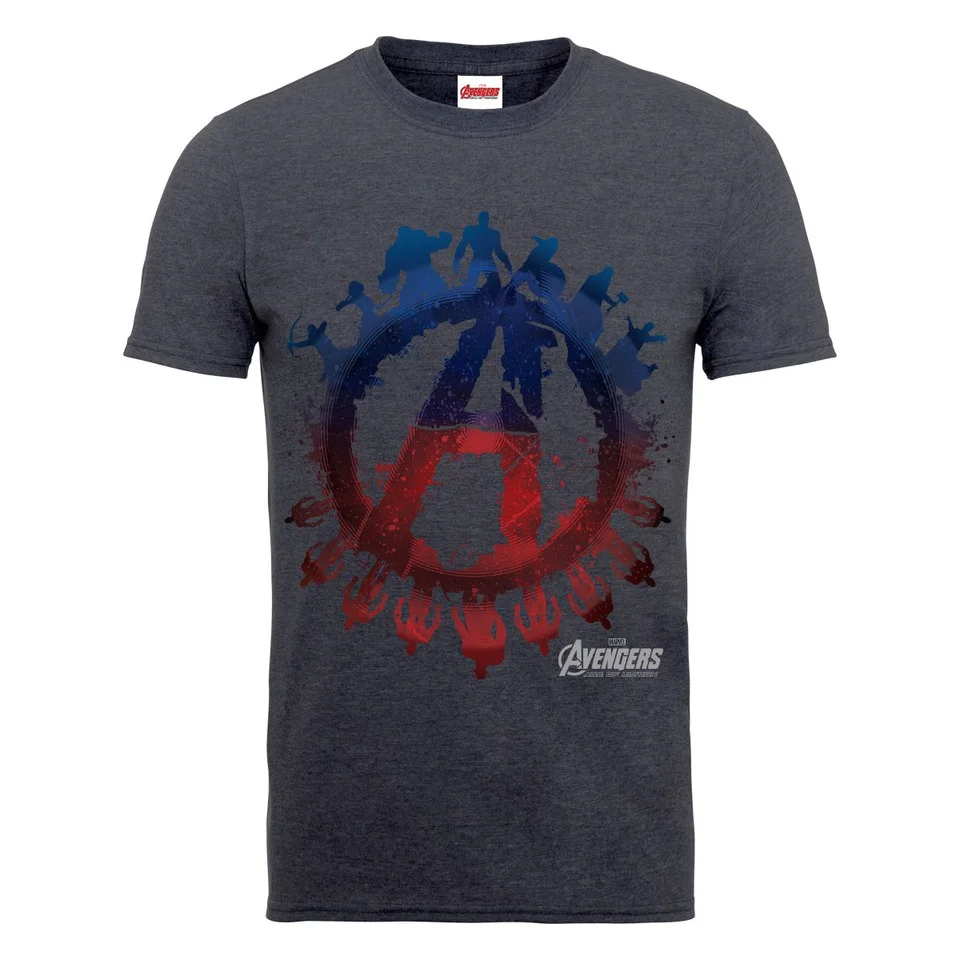 Marvel Avengers Men's Age of Ultron Team Silhouette Logo T-Shirt - Dark Grey - S - Gris Image 1
