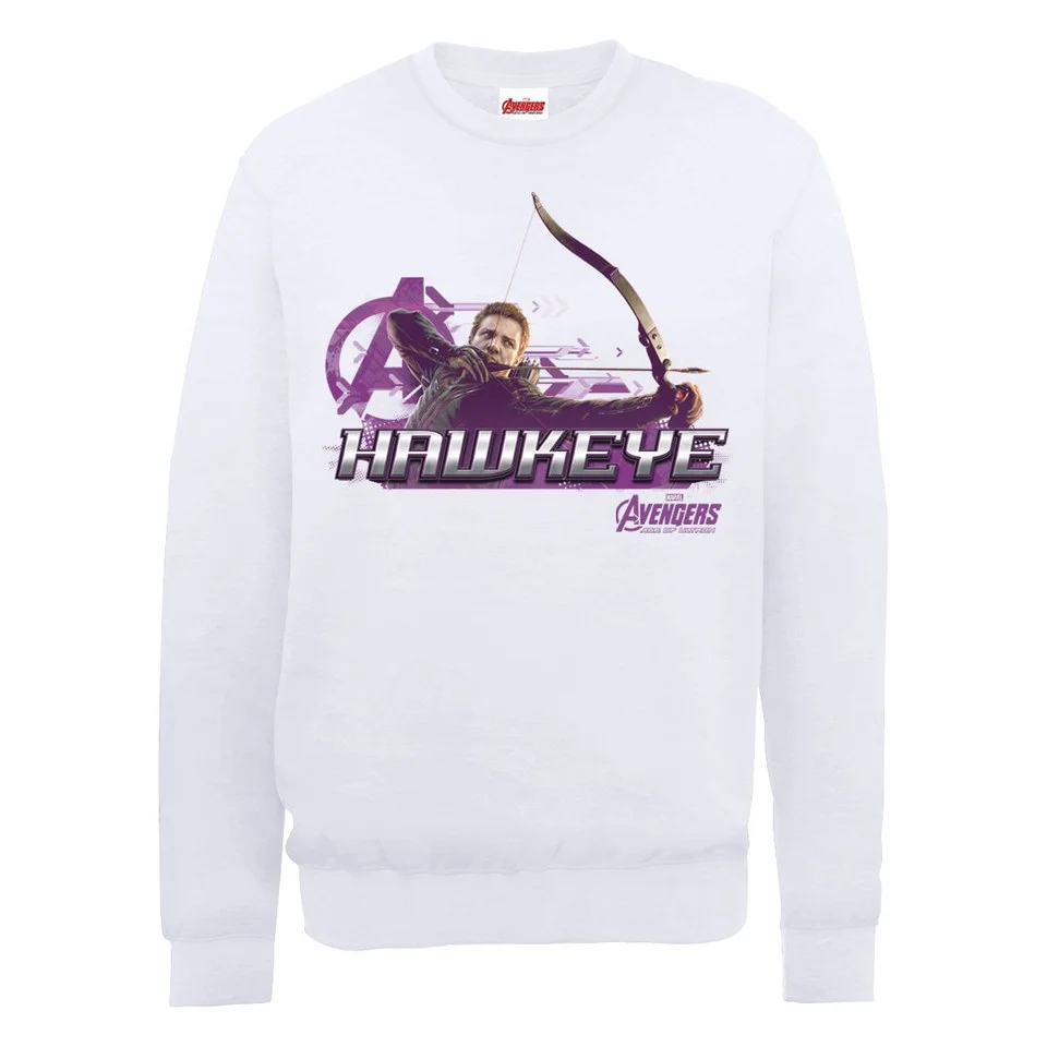 Marvel Avengers Age of Ultron Hawkeye Logo Sweatshirt - White - S - Blanc Image 1