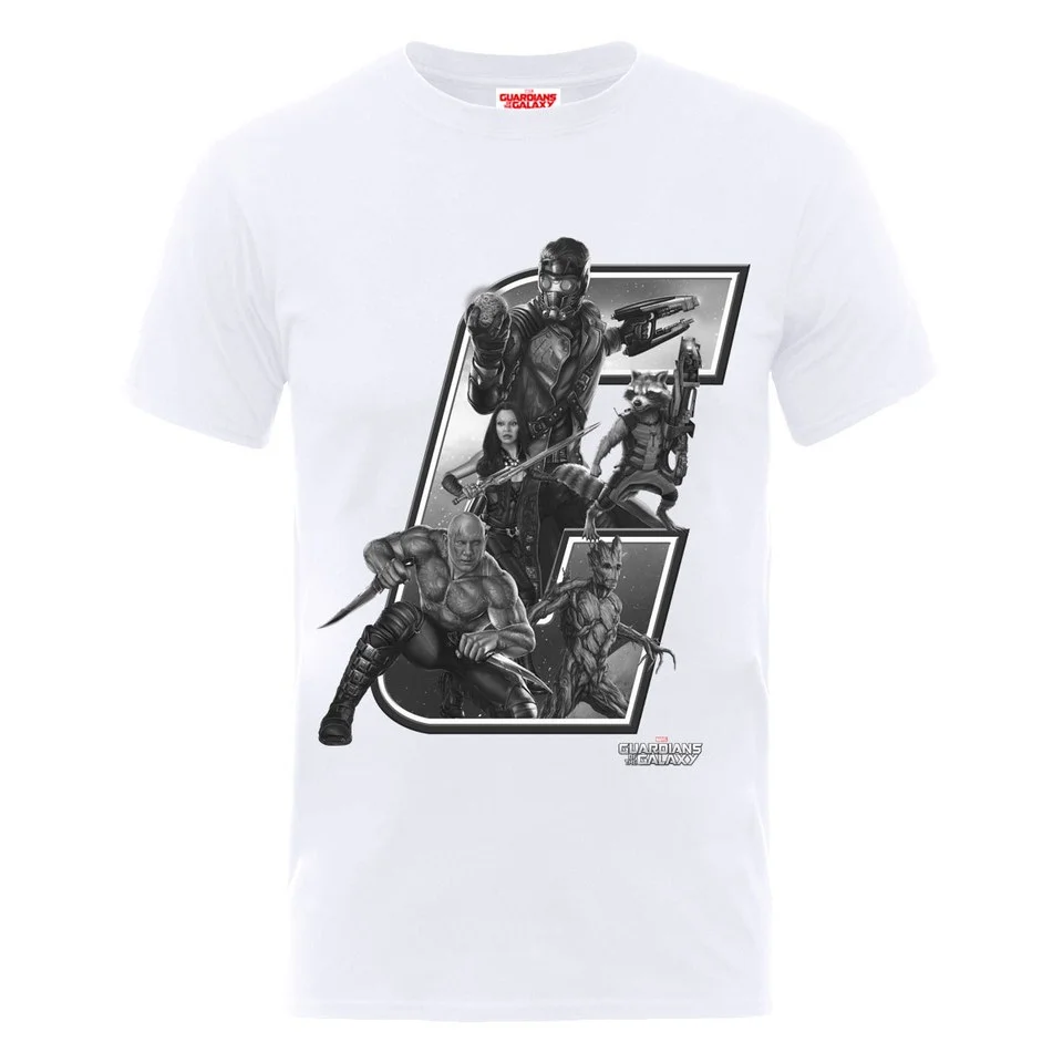 Marvel Guardians of the Galaxy Men's Collegiate Logo T-Shirt - White - S - Blanc Image 1