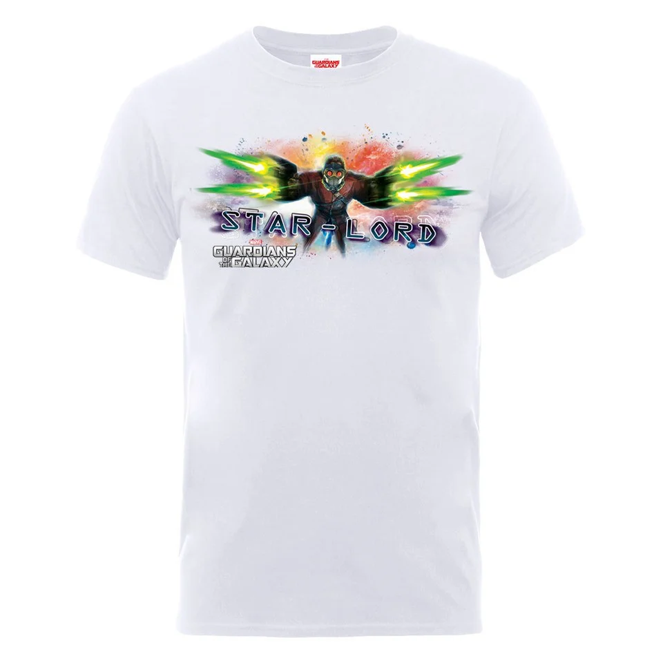 Marvel Guardians of the Galaxy Men's Star-Lord Burst T-Shirt - White - S - Blanc Image 1