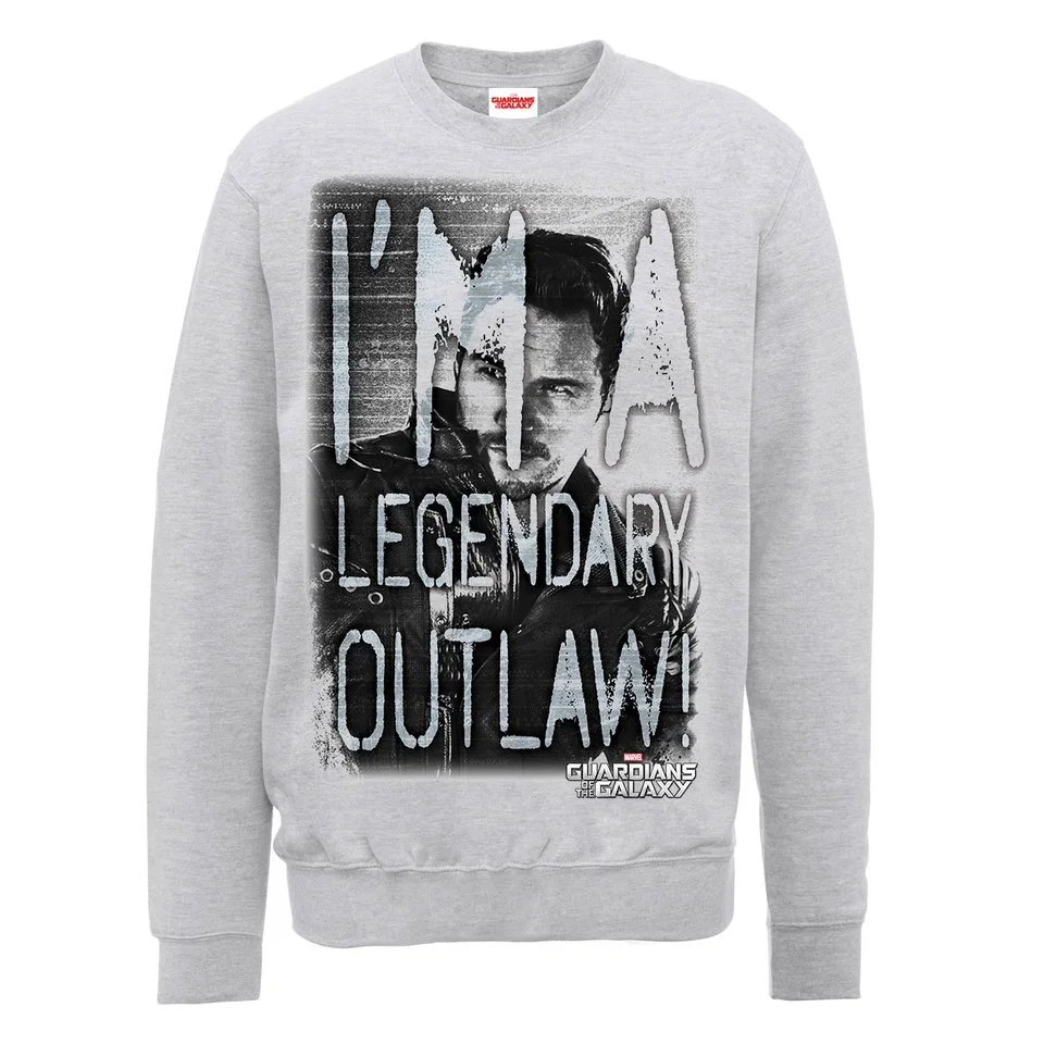 Marvel Guardians of the Galaxy I'm A Legendary Outlaw Sweatshirt - Heather Grey - S - Gris Image 1