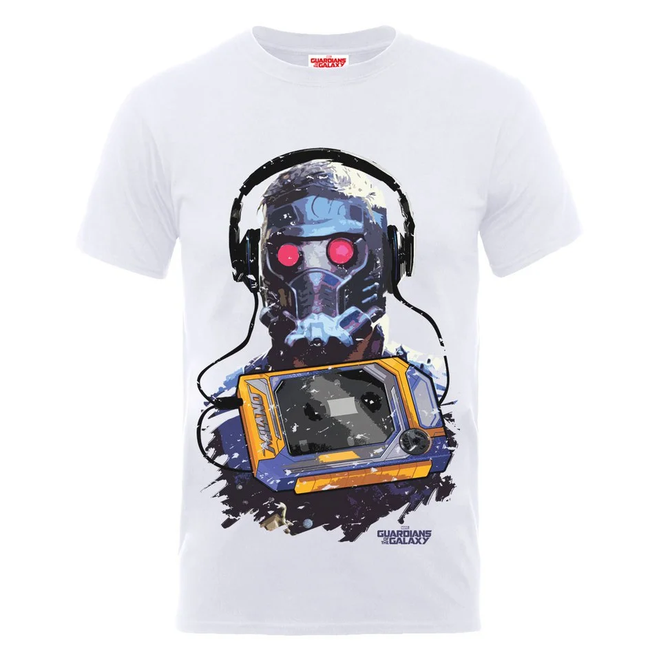 Marvel Guardians of the Galaxy Men's Star-Lord Cassette T-Shirt - White - S - Blanc Image 1