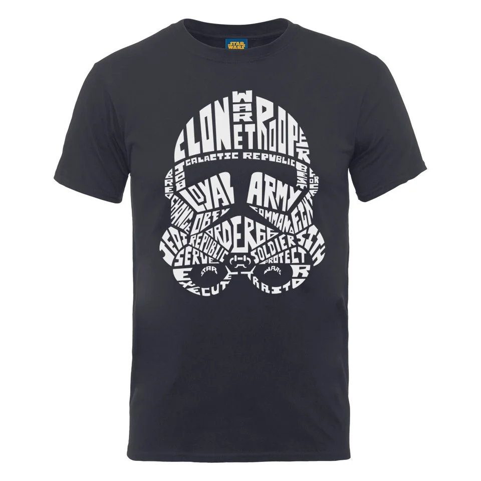 Star Wars Men's Clone Trooper Text Head T-Shirt - Charcoal - S - Gris Image 1
