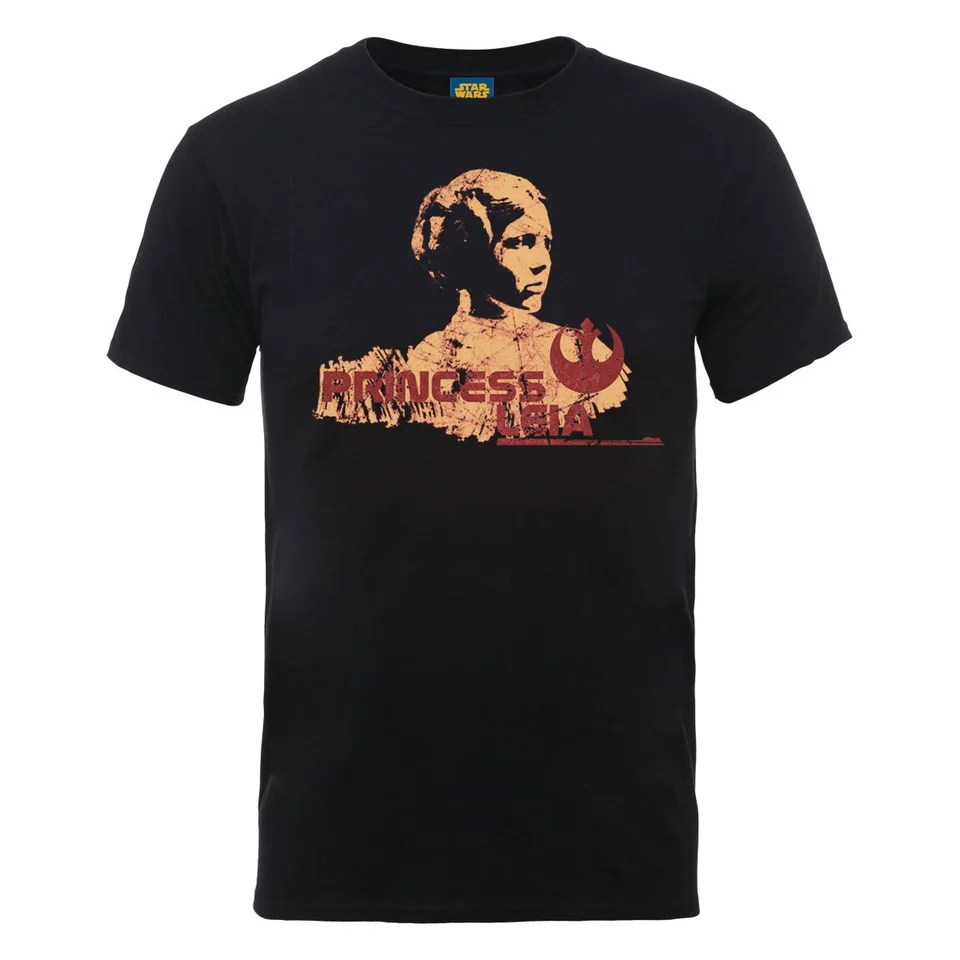 Star Wars Men's Princess Leia Head Distressed T-Shirt - Black - S - Noir Image 1