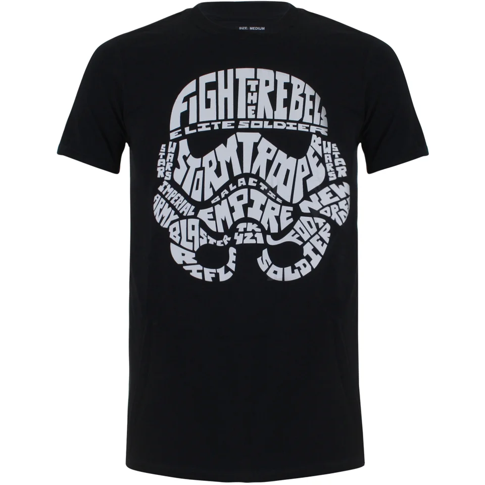 T-Shirt Homme Star Wars Stormtrooper Text Head - Noir - S - Noir Image 1