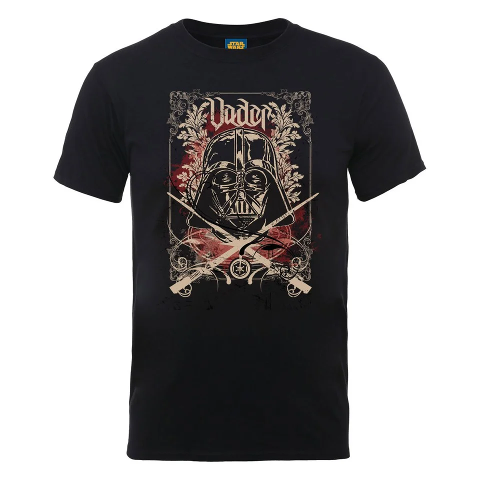 Star Wars Men's Darth Vader Cross Sabers Distressed T-Shirt - Black - S - Noir Image 1