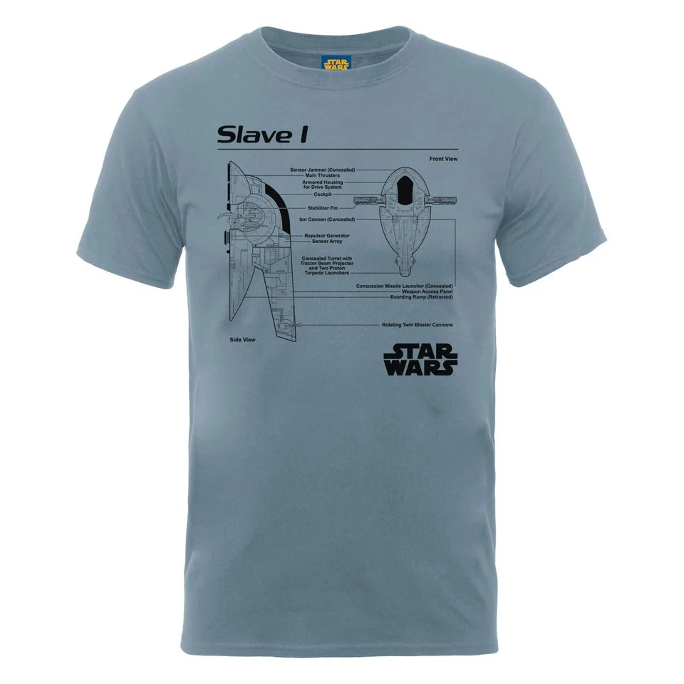 Star Wars Men's Slave 1 Blueprint T-Shirt - Steel Blue - S - Bleu Image 1