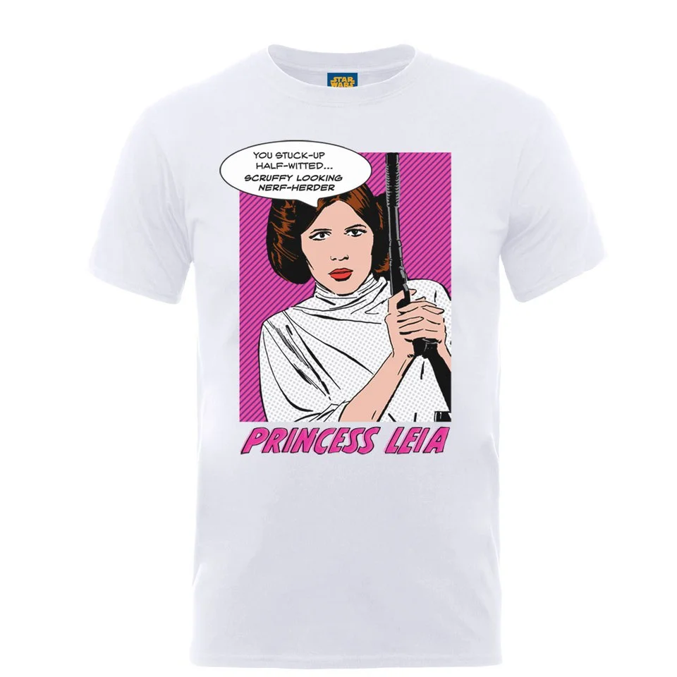 Star Wars Men's Princess Leia Popart T-Shirt - White - S - Blanc Image 1