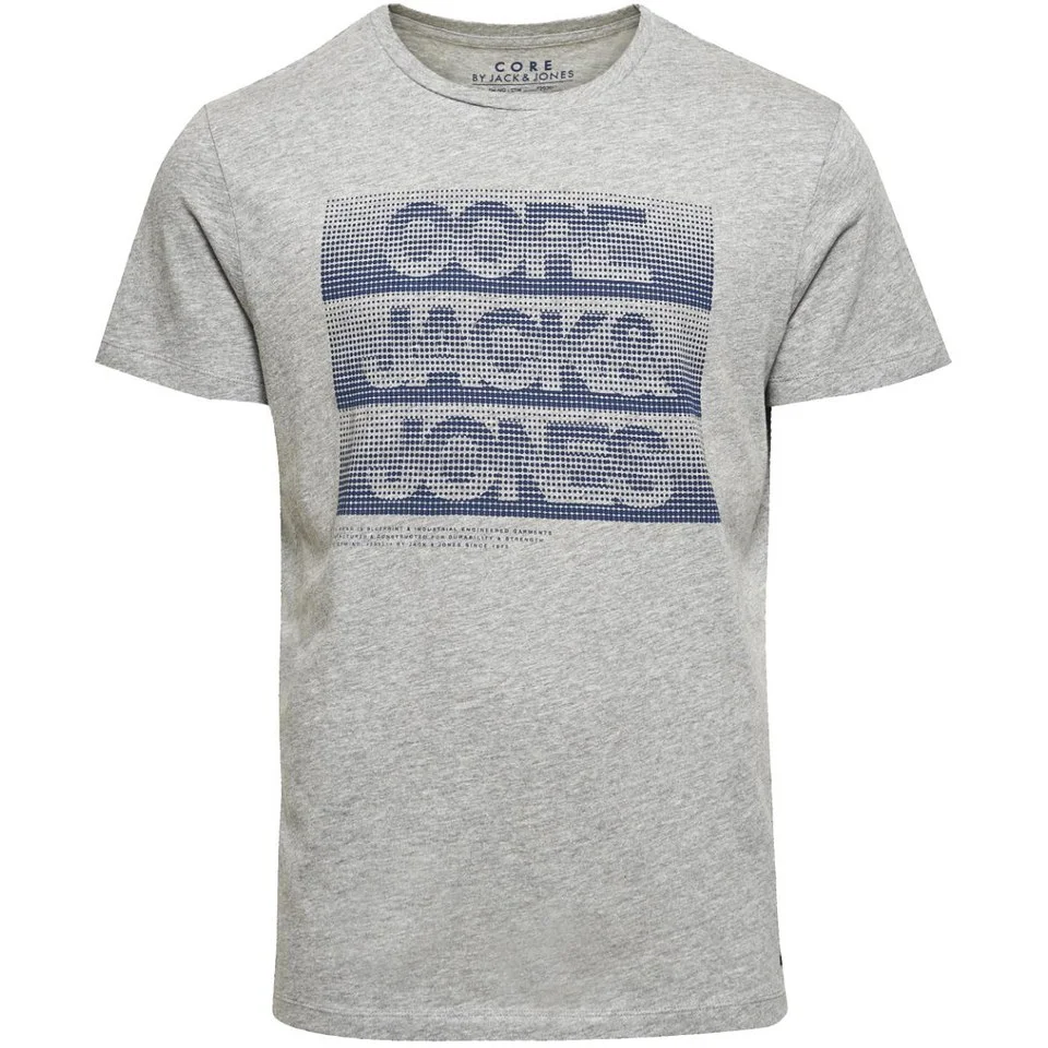 Jack & Jones Men's Hundred T-Shirt - Light Grey Melange - L - Gris Image 1