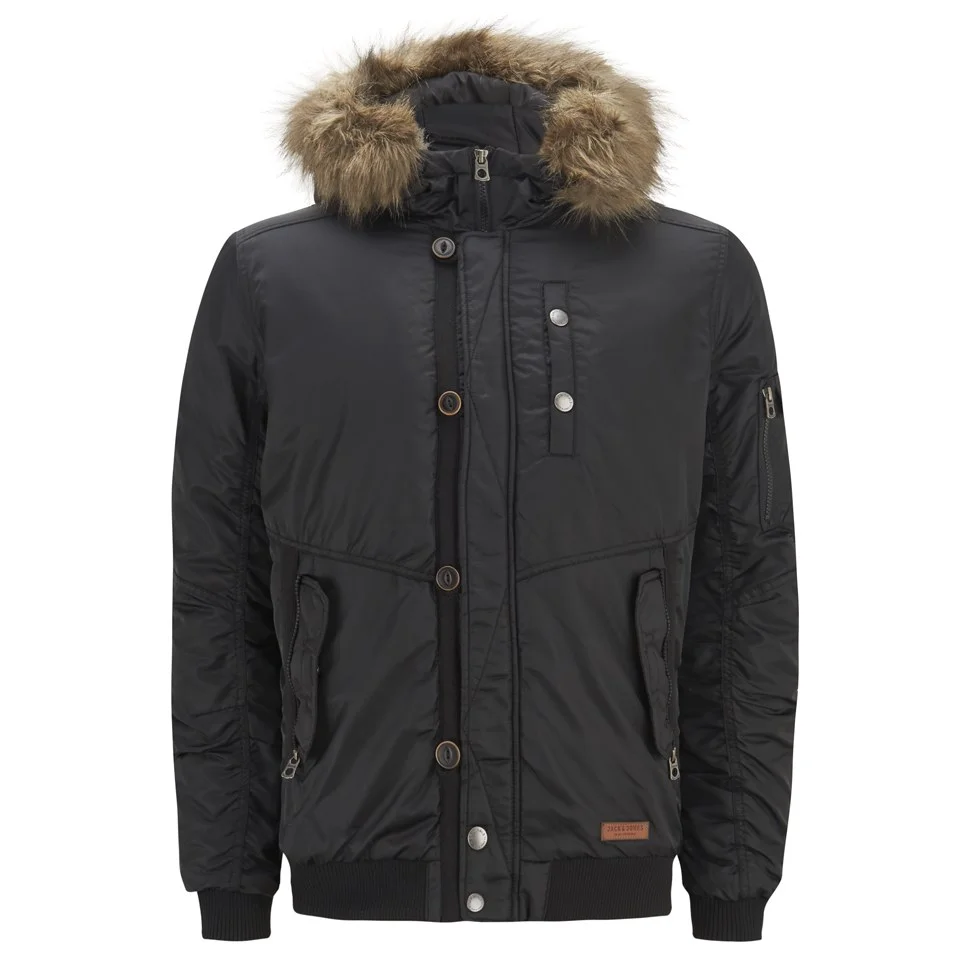 Jack & Jones Men's Originals Rob Bomber Jacket - Black - L - Noir Image 1