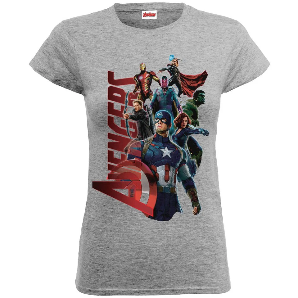 Marvel Women's Avengers Age of Ultron Team Avengers T-Shirt - Heather Grey - S - Gris Image 1