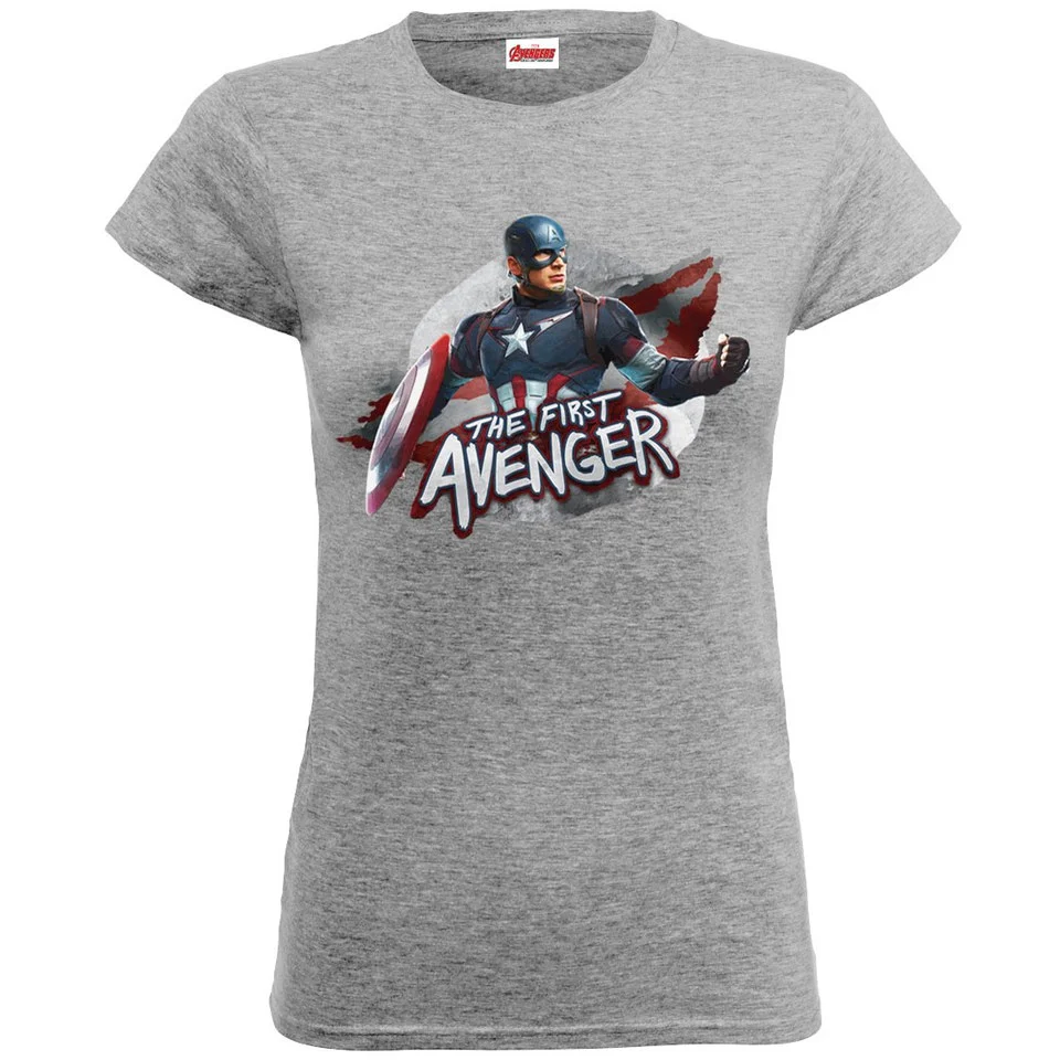 Marvel Women's Avengers Age of Ultron Captain America The First Avenger T-Shirt - Heather Grey - S - Gris Image 1