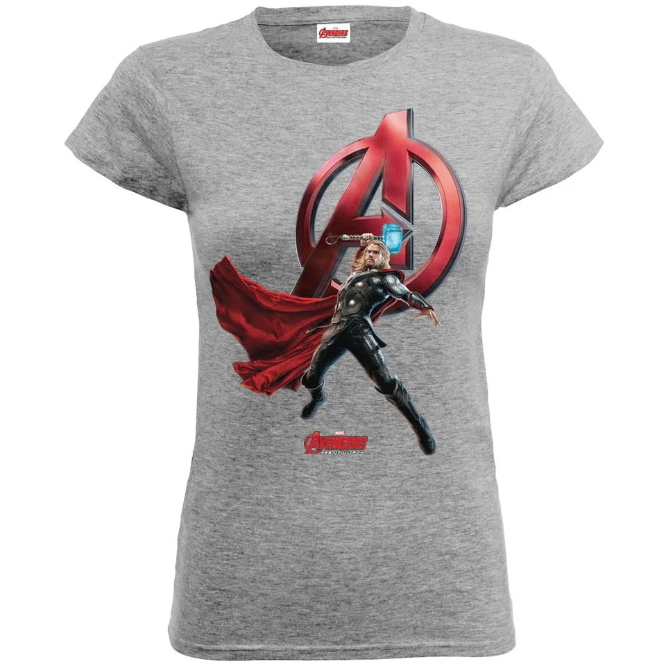 Marvel Women's Avengers Age of Ultron Thor T-Shirt - Heather Grey - S - Gris Image 1