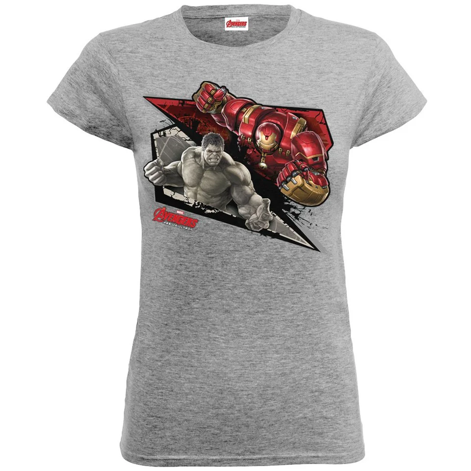 Marvel Women's Avengers Age of Ultron Hulk Vs. Hulkbuster Shards T-Shirt - Heather Grey - S - Gris Image 1