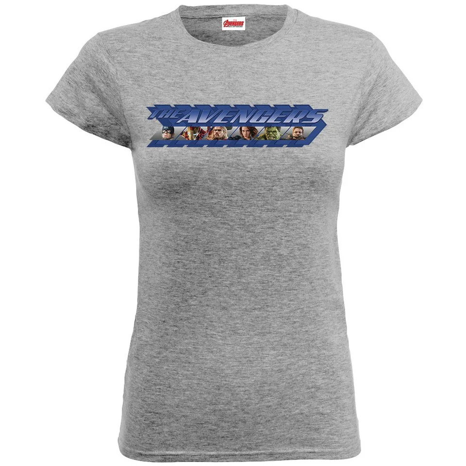 Marvel Women's Avengers Age of Ultron Classic Logo Blue T-Shirt - Heather Grey - S - Gris Image 1