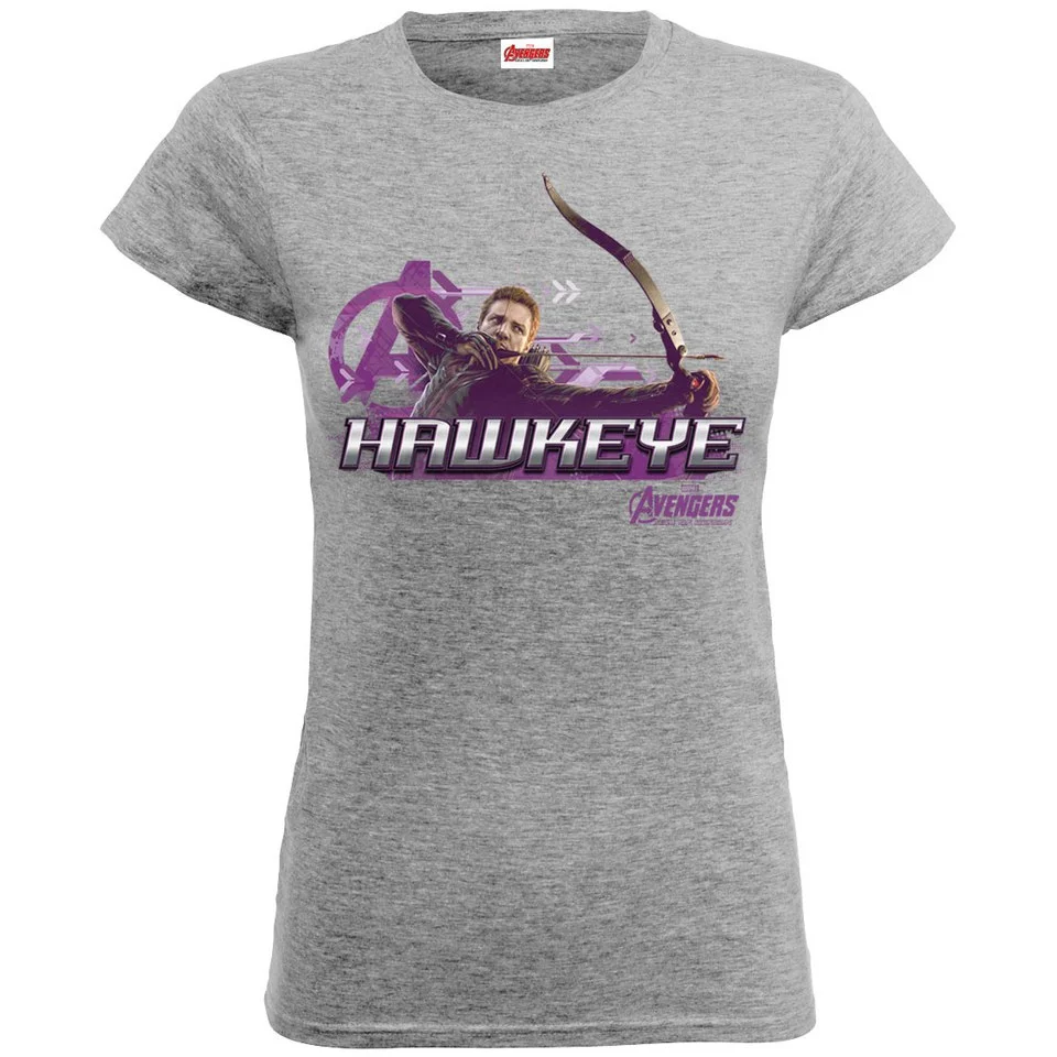 Marvel Women's Avengers Age of Ultron Hawkeye Logo T-Shirt - Heather Grey - S - Gris Image 1