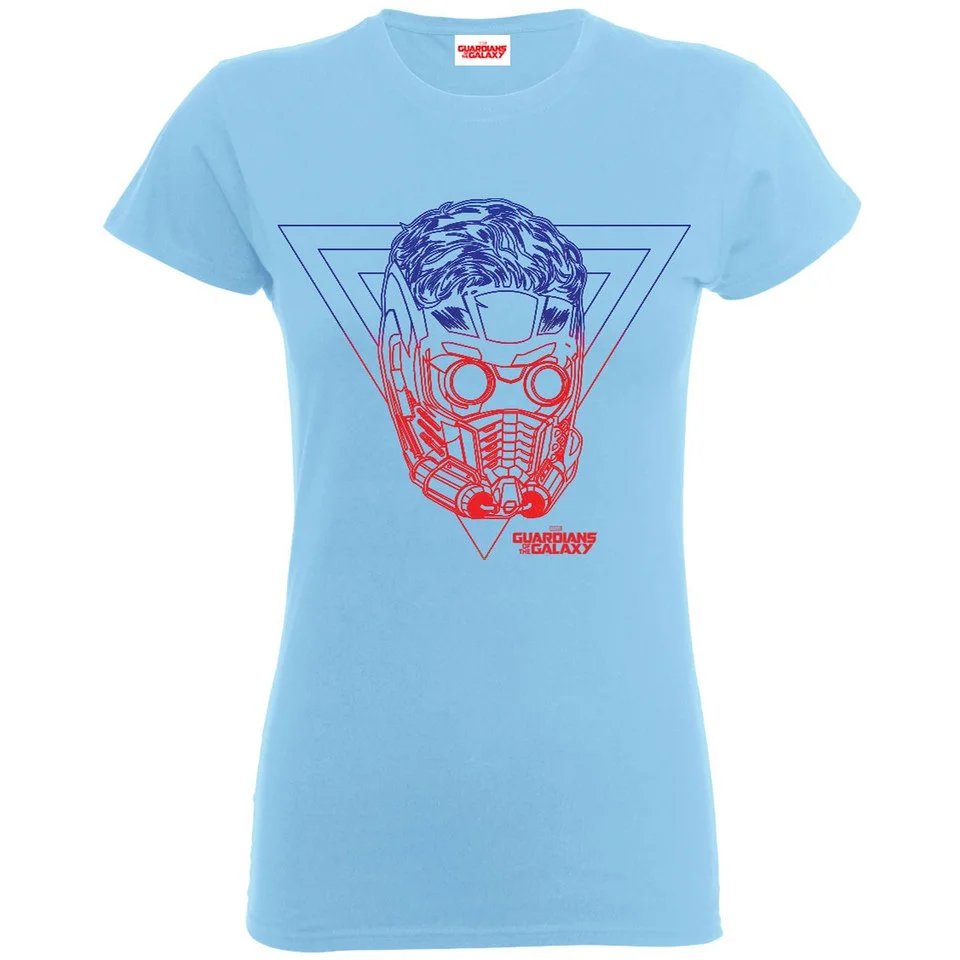 Marvel Women's Guardians of the Galaxy Star-Lord Colour Sketch T-Shirt - Sky - S - Bleu Image 1