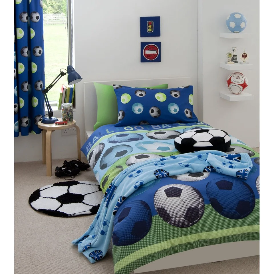 Parure de lit Catherine Lansfield - Football Bleu - Single - Bleu Image 1