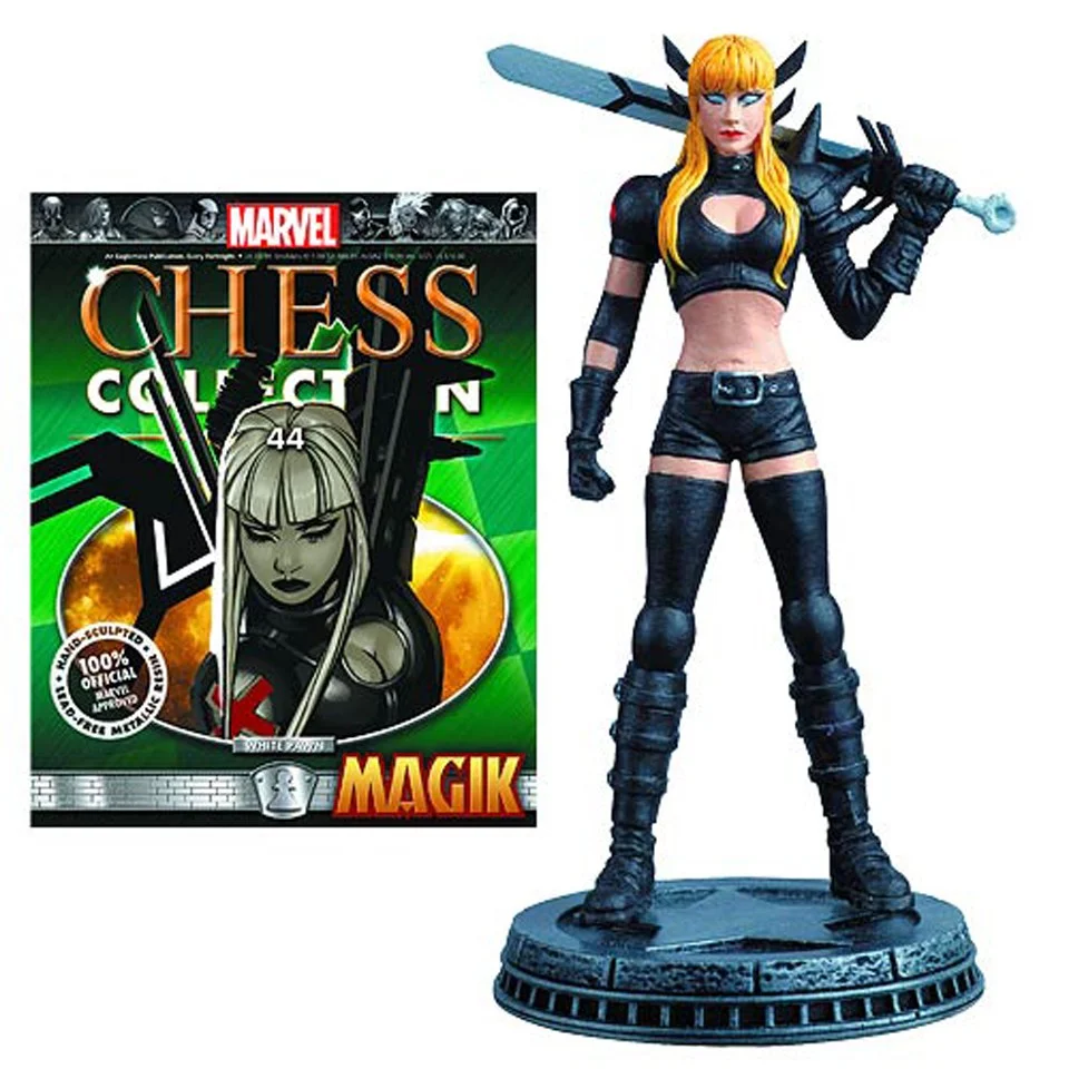 Marvel Magik White Pawn Chess Piece with Collector Magazine Image 1