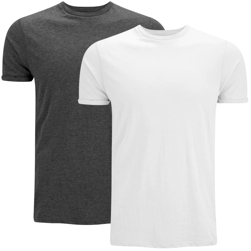 Lot de 2 T -Shirts Brave Soul pour Homme Vardan -Gris/Blanc - S - Gris Image 1