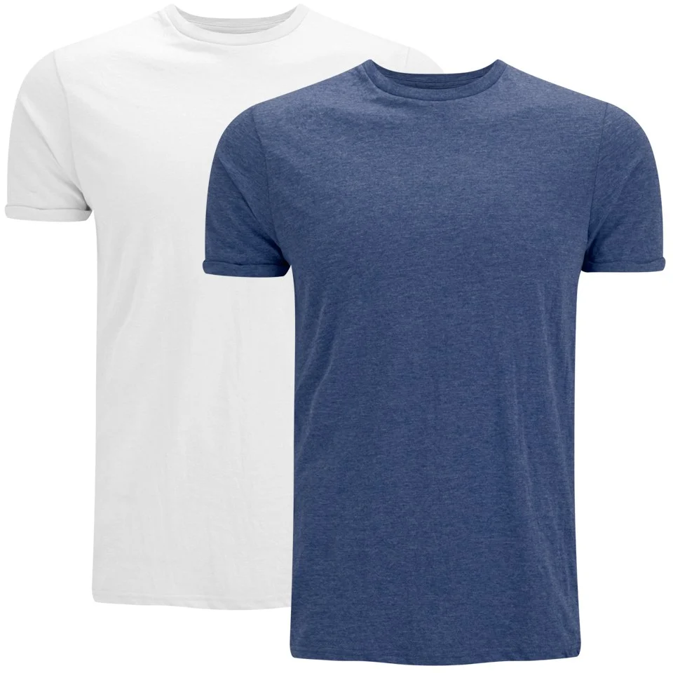 Lot de 2 T -Shirts Brave Soul pour Homme Vardan -Bleu/Blanc - S - Bleu Image 1