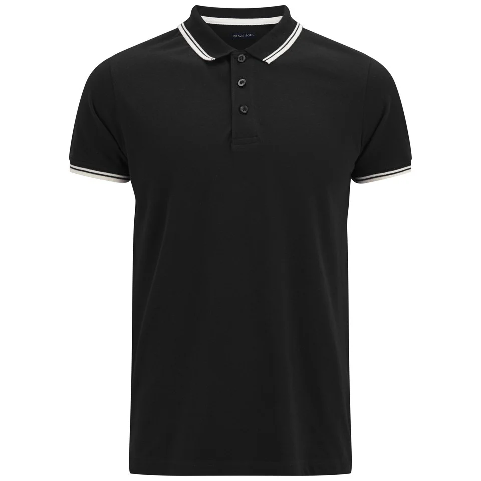 Brave Soul Men's Heroc Polo Shirt - Black - M - Noir Image 1