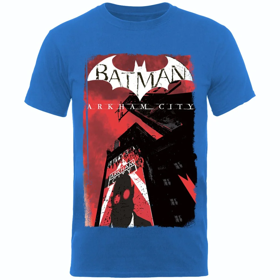 DC Comics Batman Arkham City Men's T-Shirt - Royal Blue - S Image 1