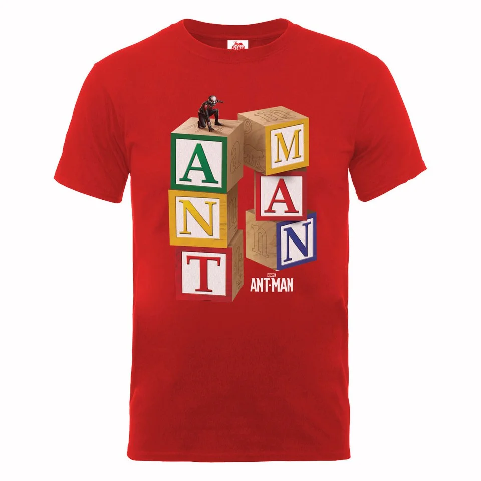 Marvel Men's Ant Man Blocks T-Shirt - Red - S - Rouge Image 1