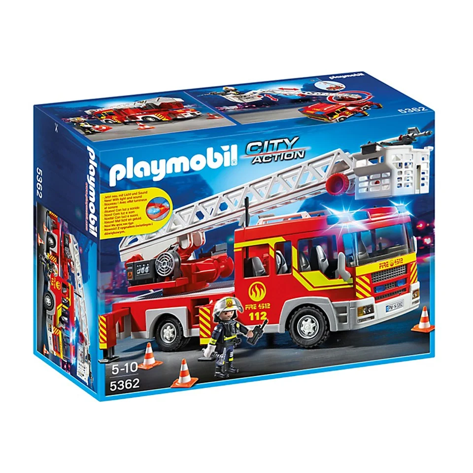 Camion de pompier avec échelle pivotante et sirène (5362) -Playmobil Image 1