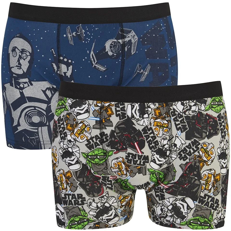 Star Wars Men's 2 Pack Boxers - Grey - S - Gris Image 1
