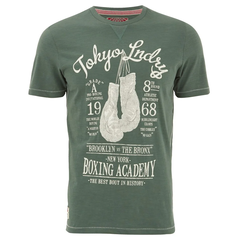 Tokyo Laundry Men's Boxing Print T-Shirt - Green - S - Vert Citron Image 1