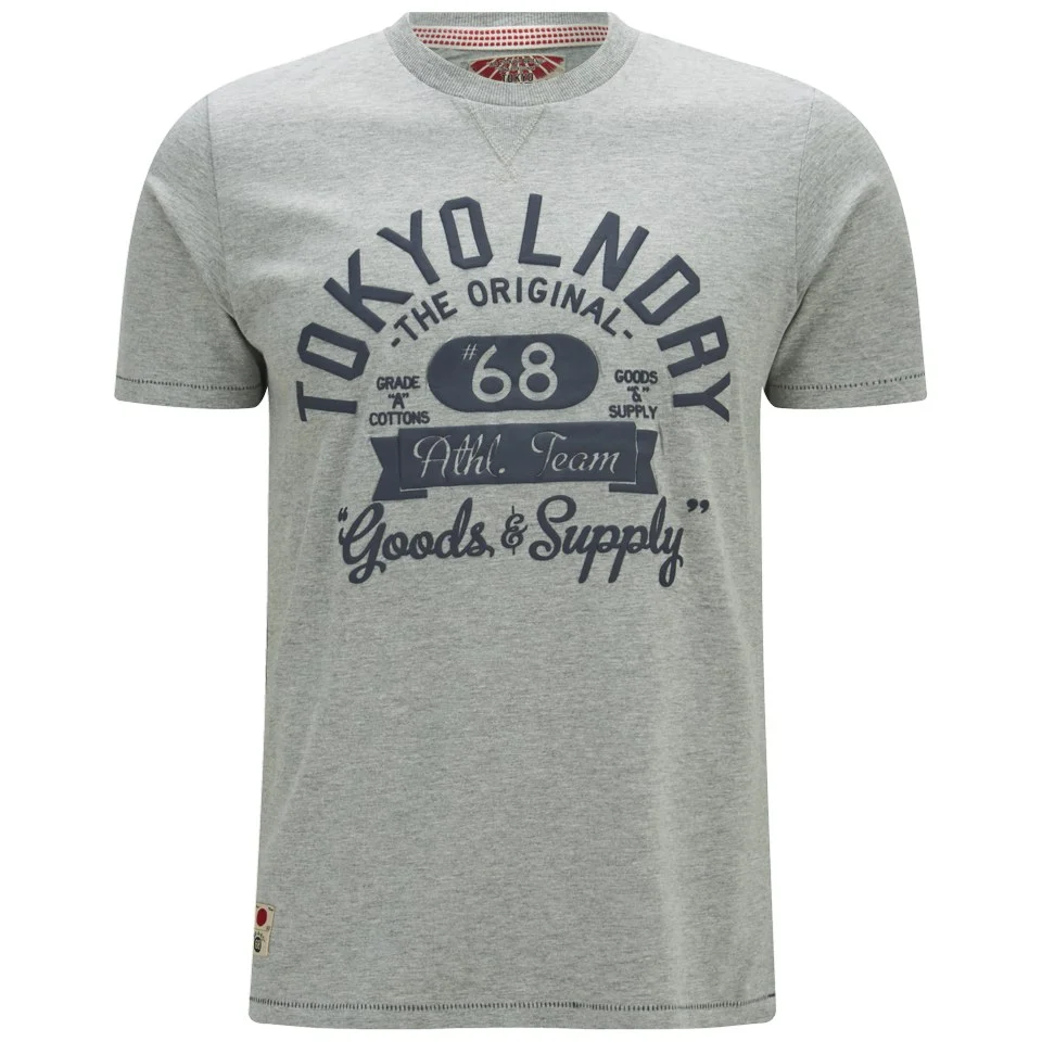 T -Shirt Tokyo Laundry pour Homme Logo -Gris Chiné - S - Gris Image 1