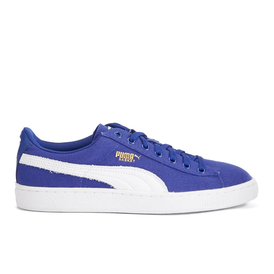 Puma Men's Basket Classic Canvas Trainers - Blue - UK 7 - Bleu Image 1
