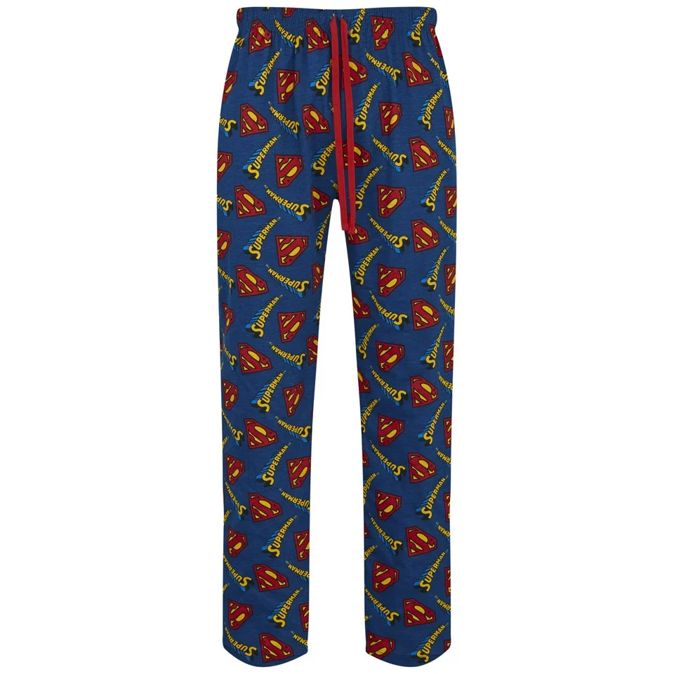 DC Comics Superman Men's All Over Print Lounge Pants - Blue - S - Bleu Image 1