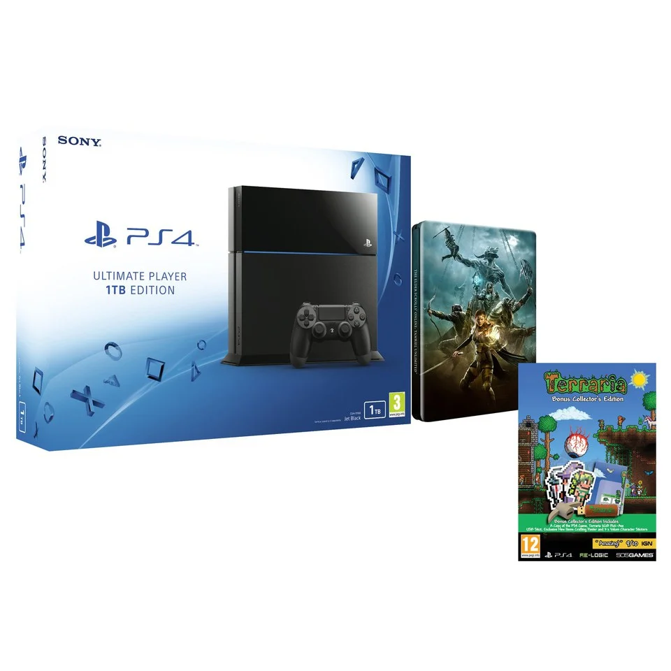 Sony PlayStation 4 1TB - Includes Terraria - Bonus Collector's Edition & The Elder Scrolls Online: Tamriel Unlimited Steelbook Image 1