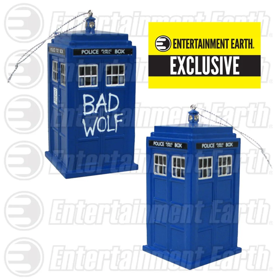 Doctor Who Bad Wolf Tardis Entertainment Earth Exclusive Christmas Ornament Image 1