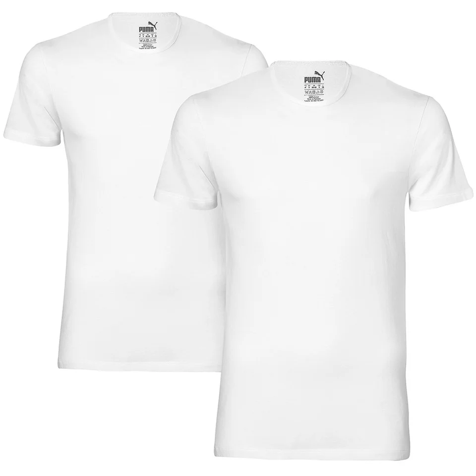 Lot de 2 T-Shirts à Col Rond Hommes Puma -Blanc - S - Blanc Image 1