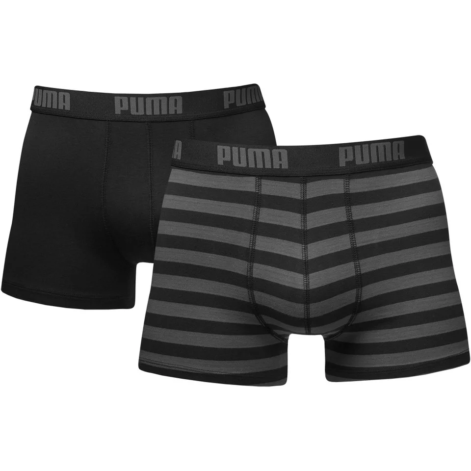 Lot de 2 Boxers à Rayures Puma - Noir / Gris - S - Noir/Gris Image 1